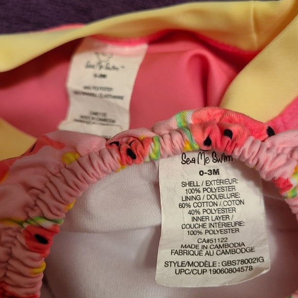 Sea Me Swim short sleeved swim top and swim diaper - Picture 2 of 3